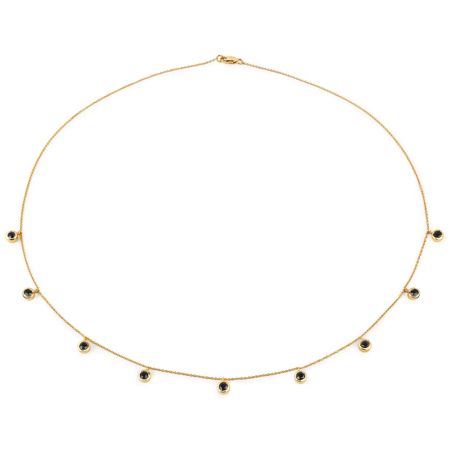 1.08 Carat Genuine Blue Sapphire 10K Yellow Gold Necklace - GOLDISSEYA