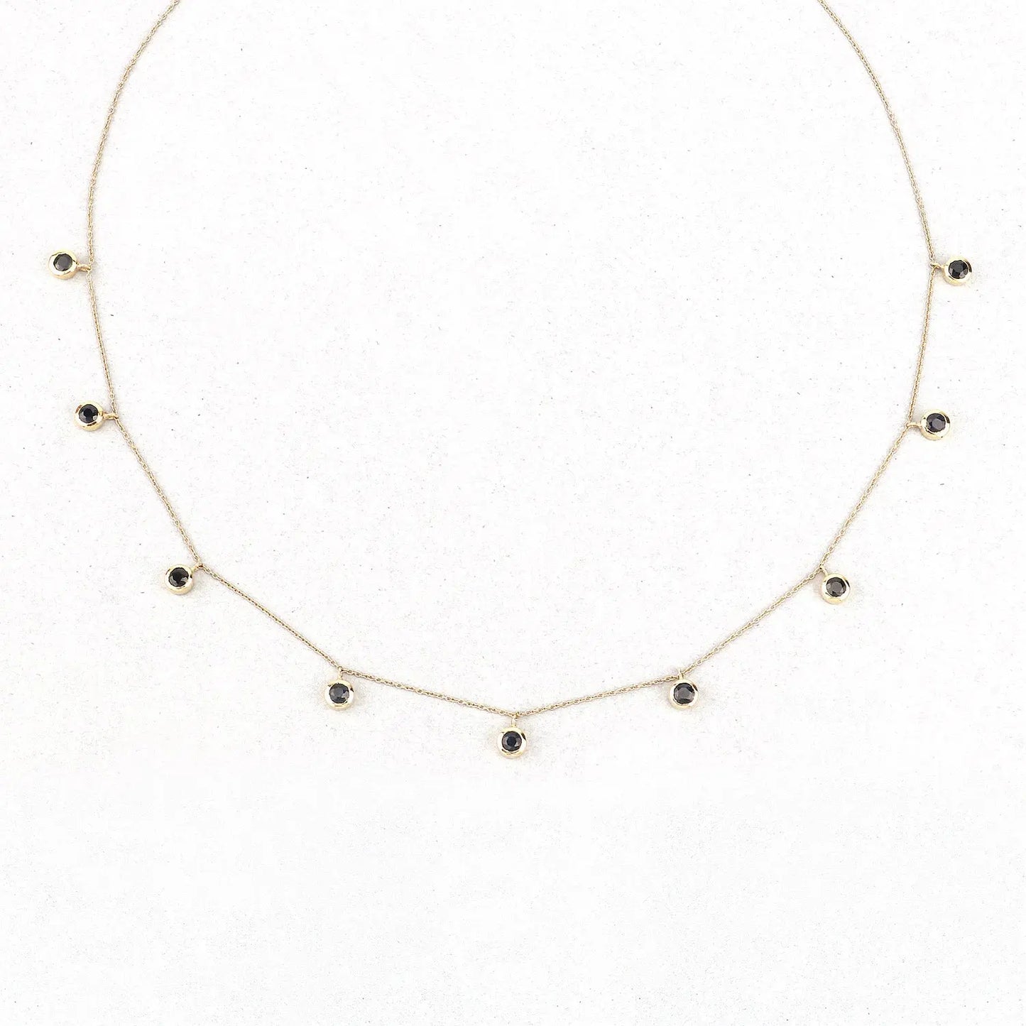 1.08 Carat Genuine Blue Sapphire 10K Yellow Gold Necklace - GOLDISSEYA