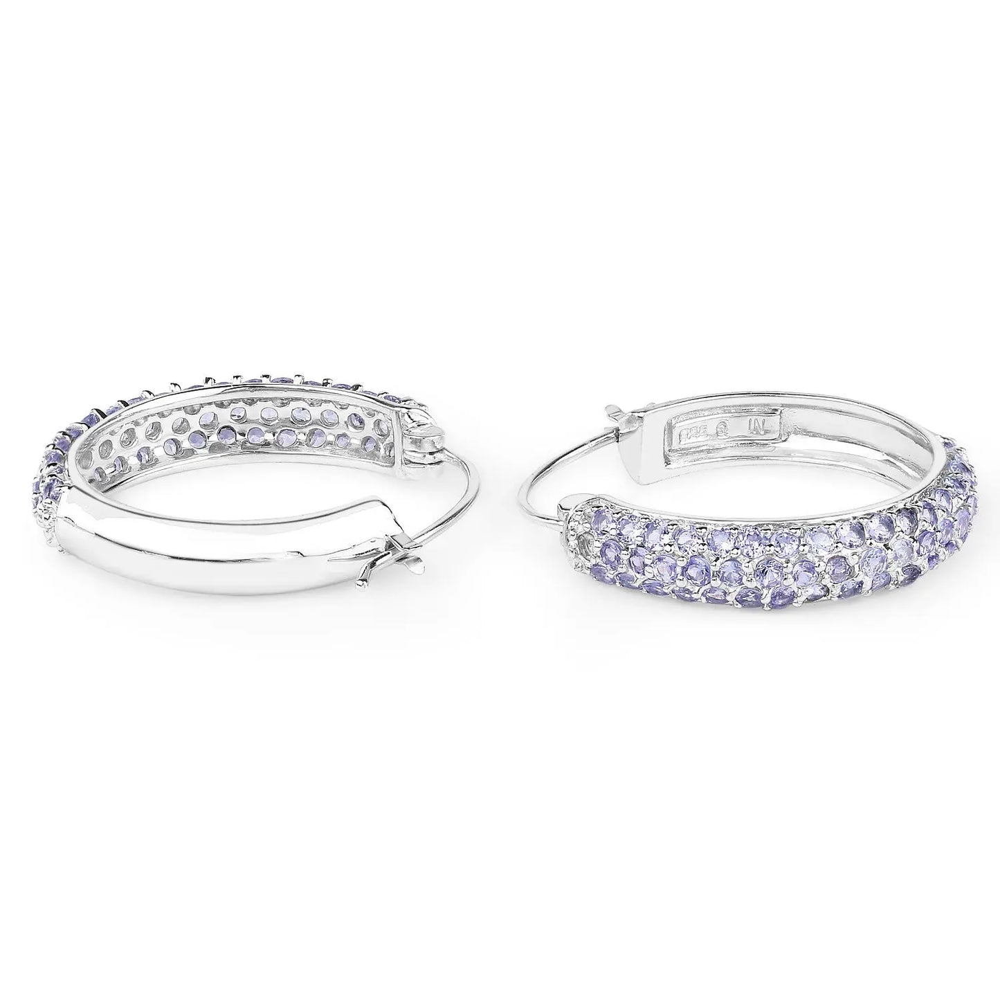 3.06 Carat Genuine Tanzanite .925 Sterling Silver Earrings - GOLDISSEYA