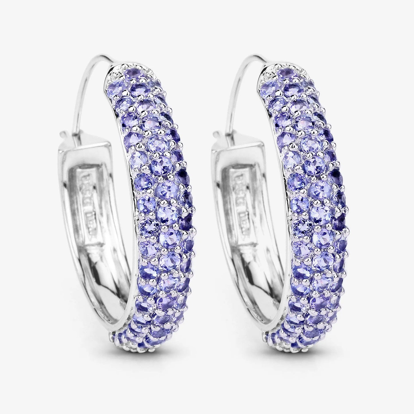 3.06 Carat Genuine Tanzanite .925 Sterling Silver Earrings - GOLDISSEYA