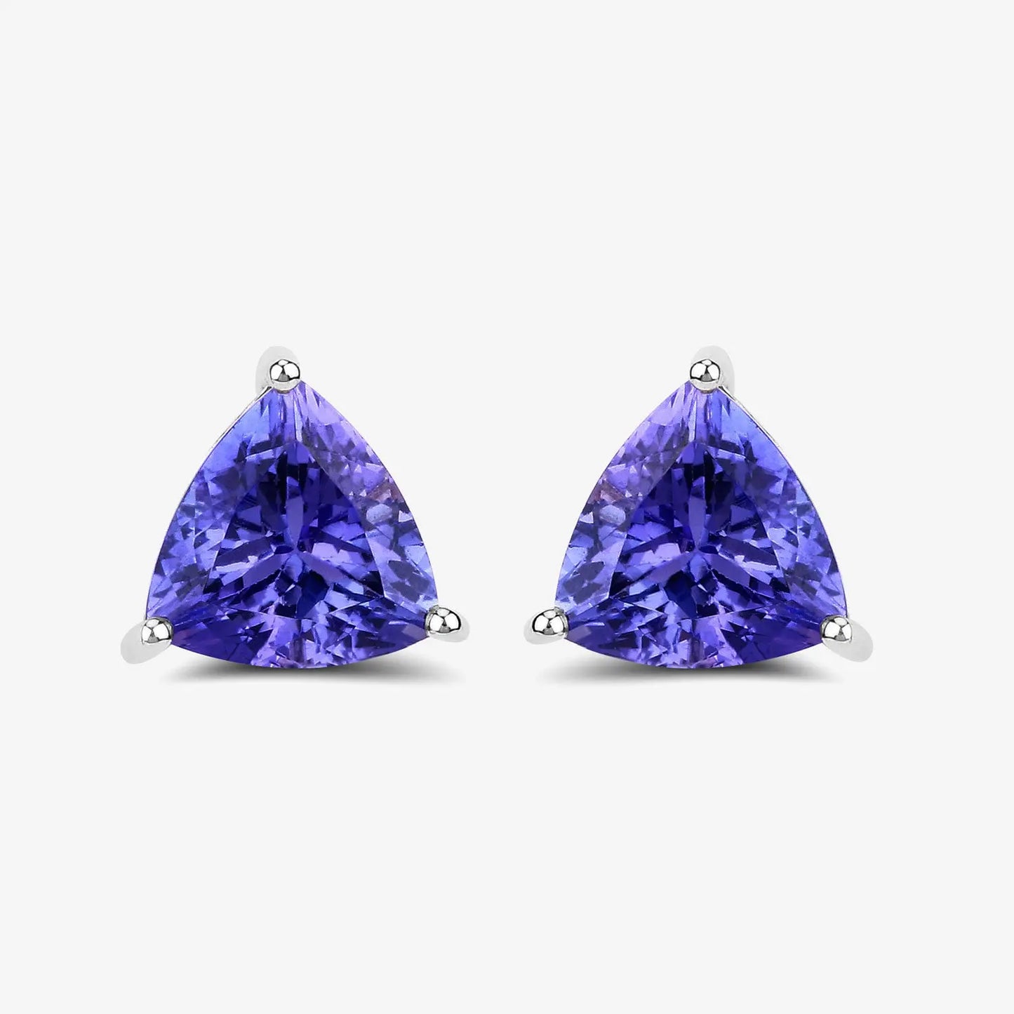3.48 Carat Genuine Tanzanite 14K White Gold Earrings - GOLDISSEYA