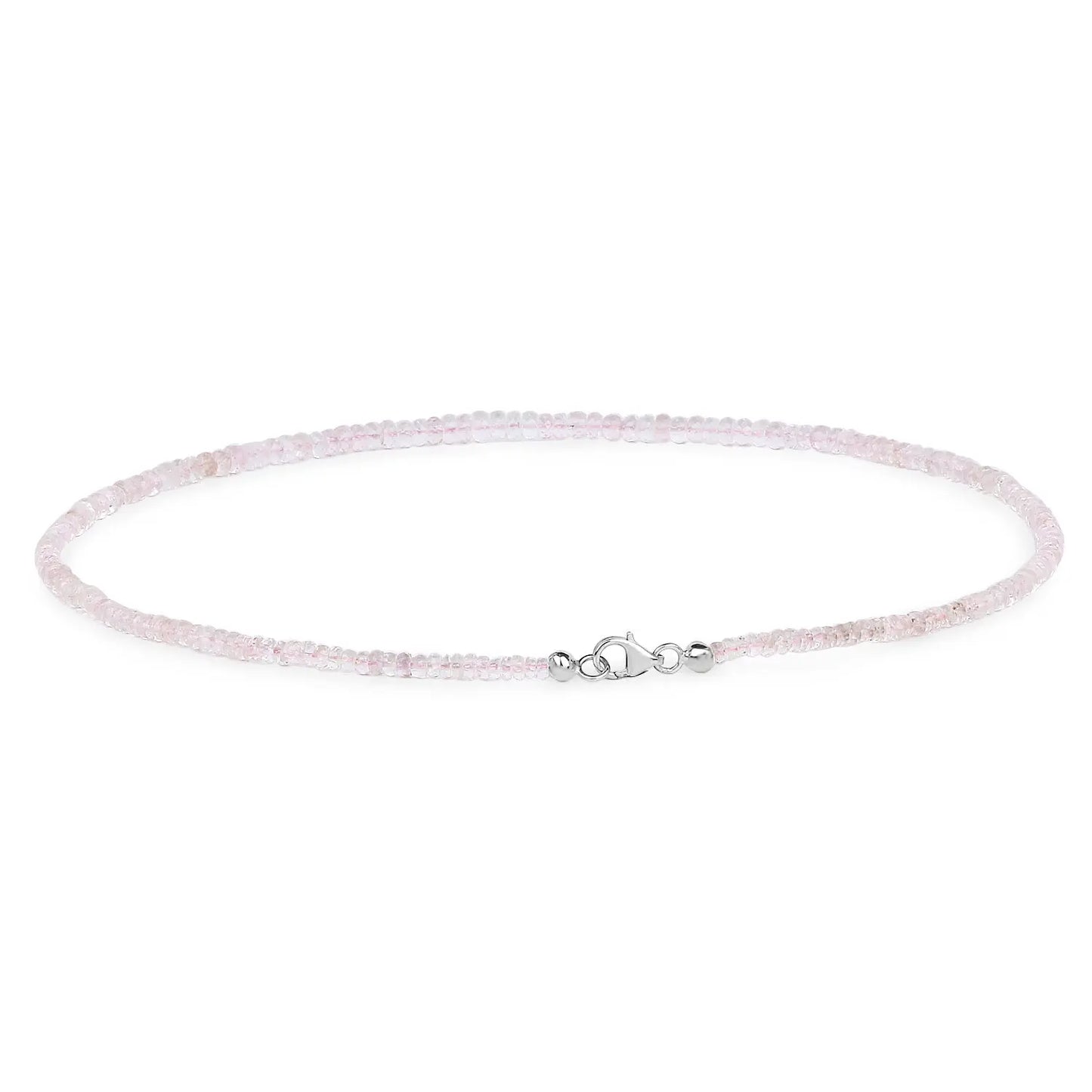 60.00 Carat Genuine Morganite .925 Sterling Silver Necklace - GOLDISSEYA