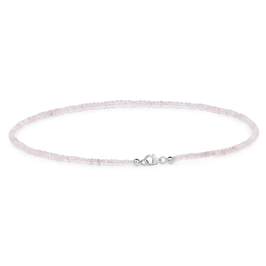 60.00 Carat Genuine Morganite .925 Sterling Silver Necklace - GOLDISSEYA