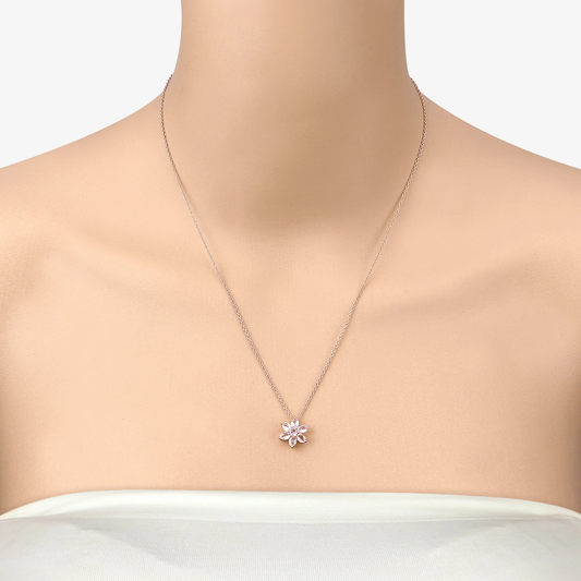 Pendant and Chain in 10K Rose Gold with Morganite