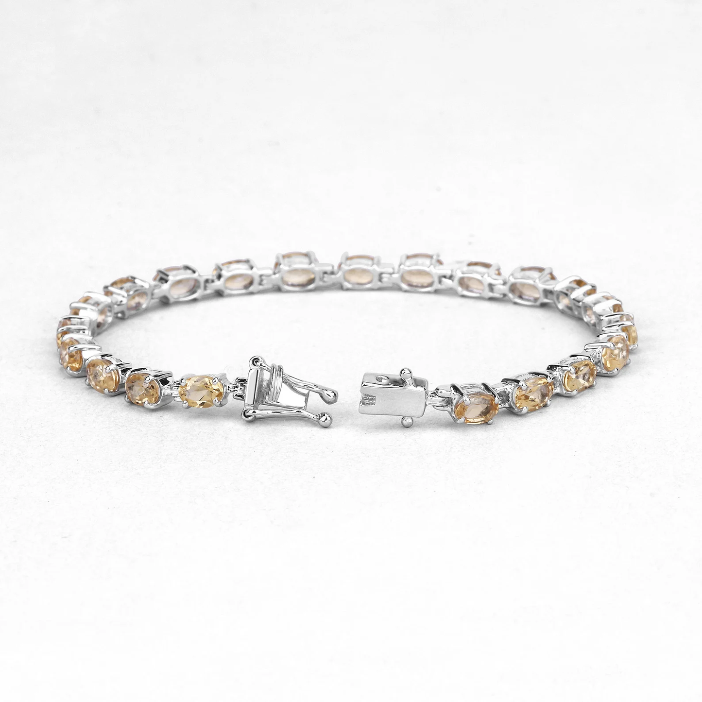 Tennis Bracelet in .925 Sterling Silver with Citrine