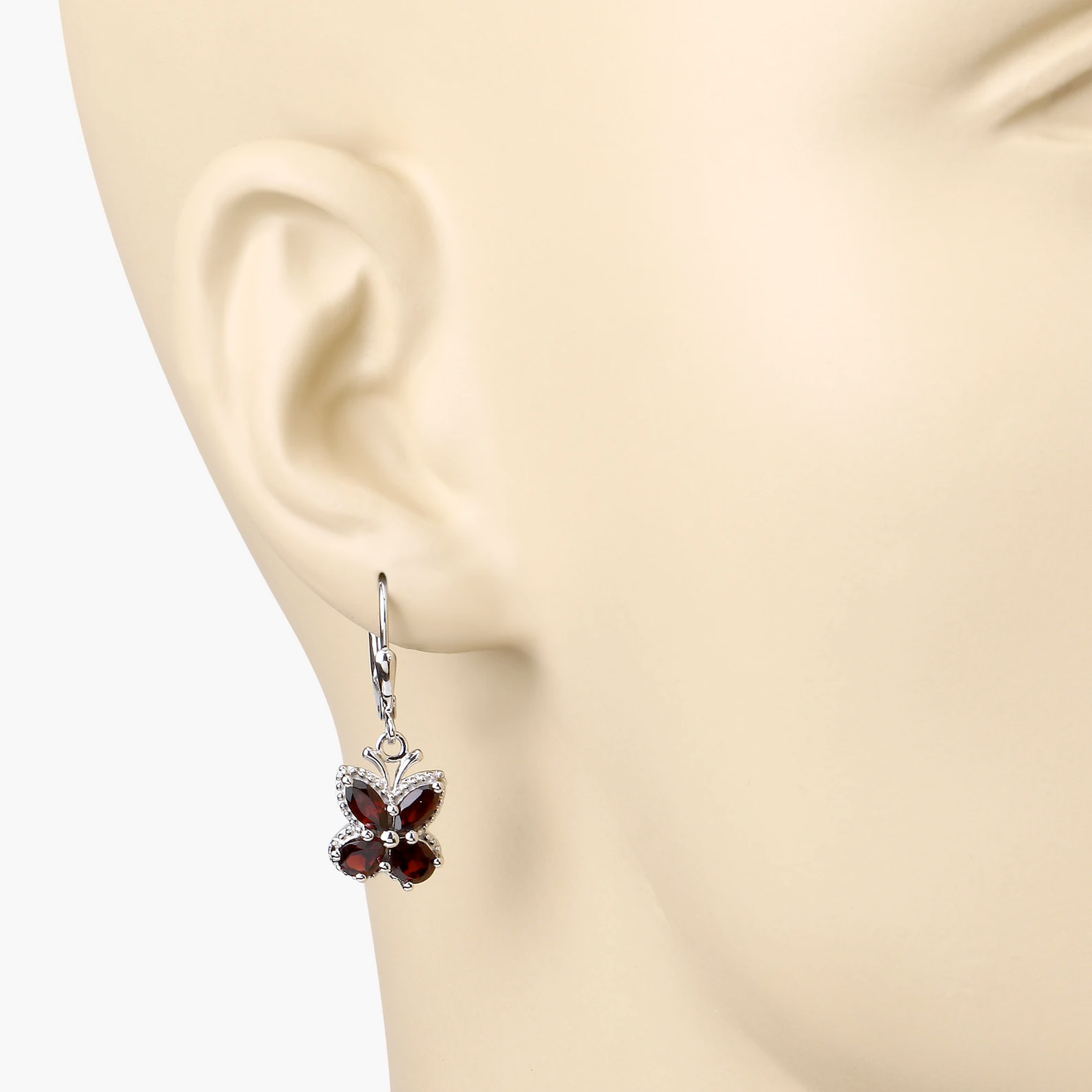 2.60 Carat Genuine Garnet .925 Sterling Silver Earrings