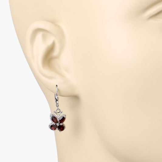 2.60 Carat Genuine Garnet .925 Sterling Silver Earrings