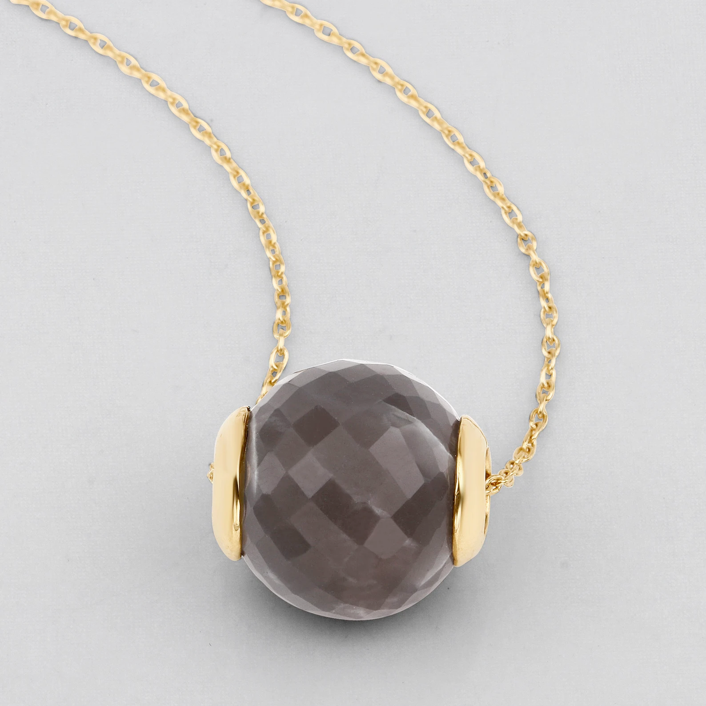 Grey Moonstone Pendant and Chain in .925 Sterling Silver
