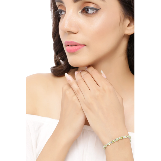 9.46 Carat Genuine Peridot .925 Sterling Silver Bracelet