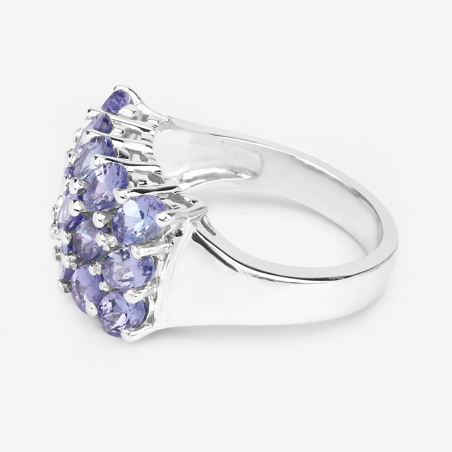 3.75 Carat Genuine Tanzanite .925 Sterling Silver Ring