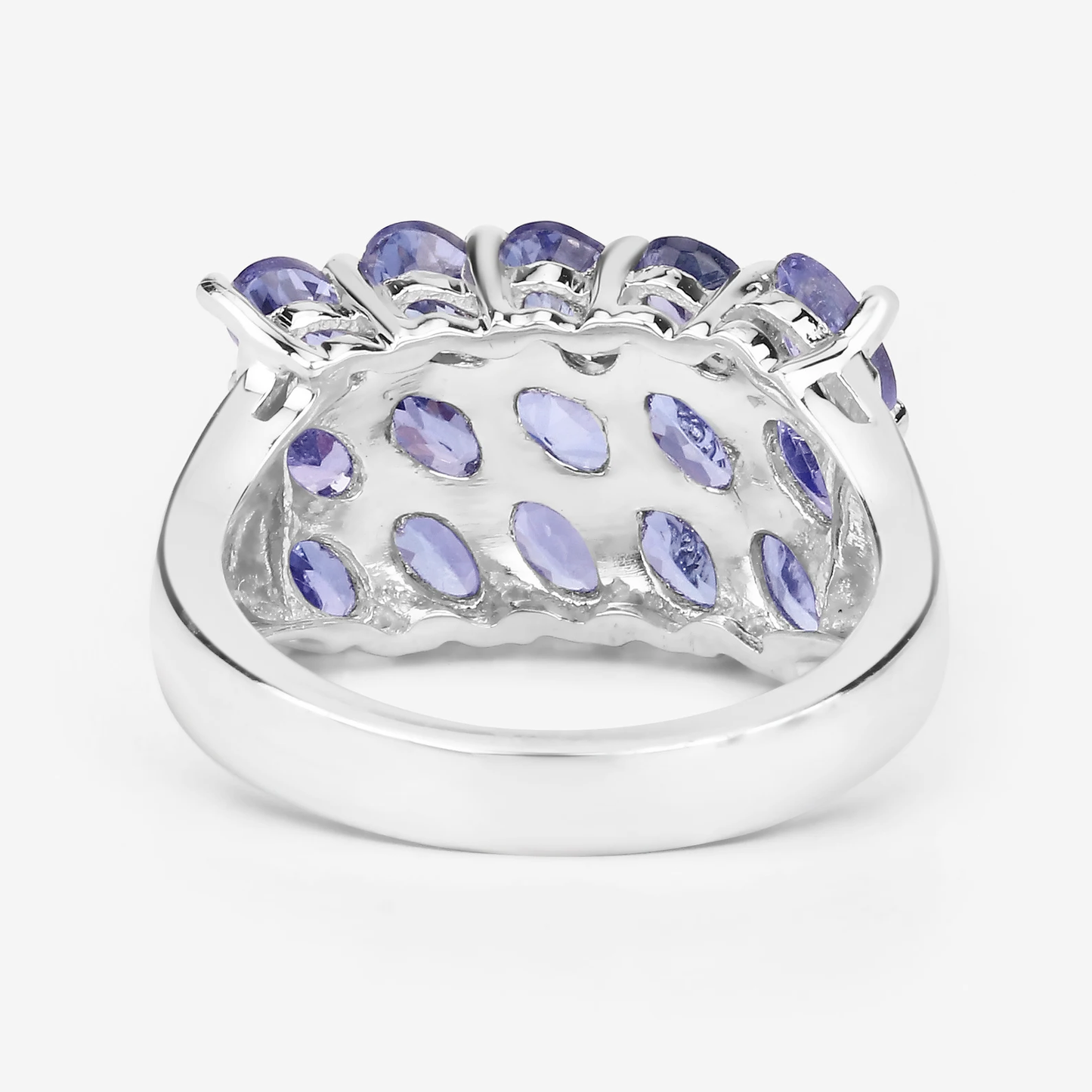3.75 Carat Genuine Tanzanite .925 Sterling Silver Ring