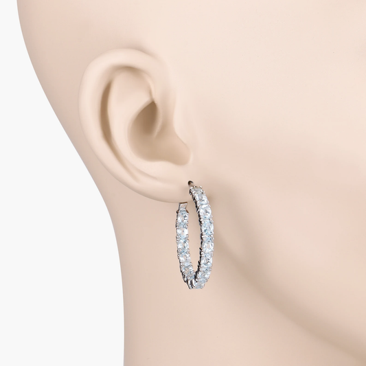 Earrings in .925 Sterling Silver with Blue Topaz