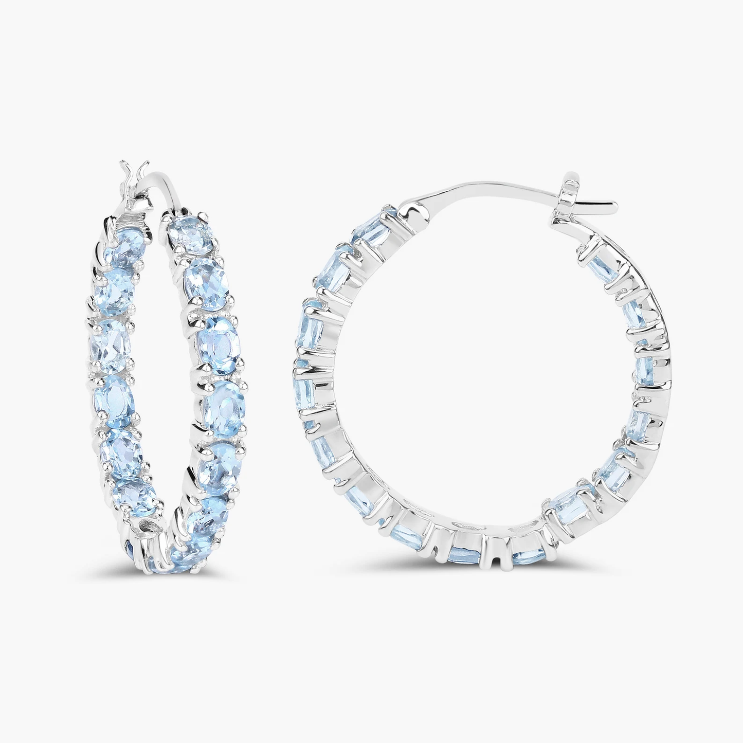 Earrings in .925 Sterling Silver with Blue Topaz