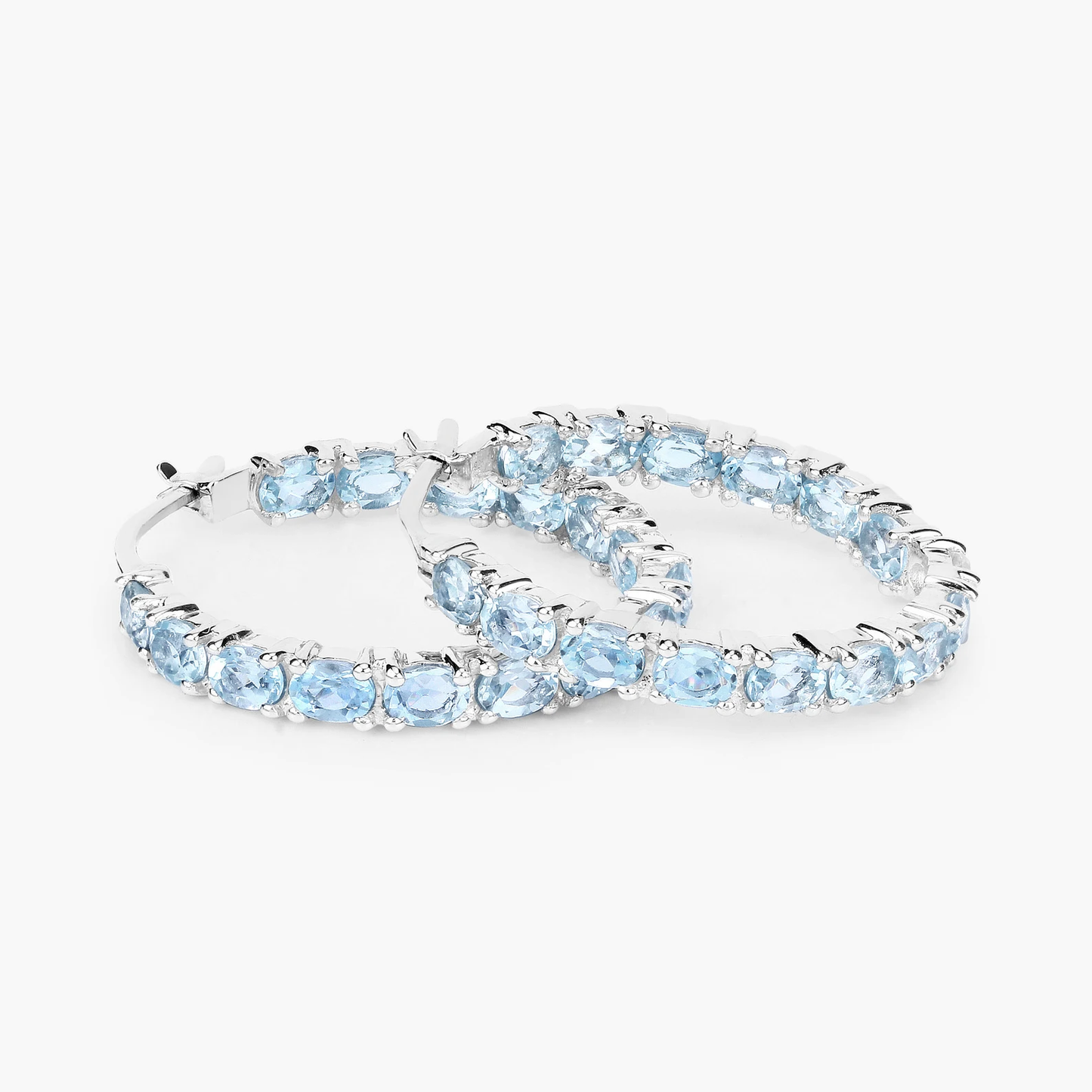 Earrings in .925 Sterling Silver with Blue Topaz