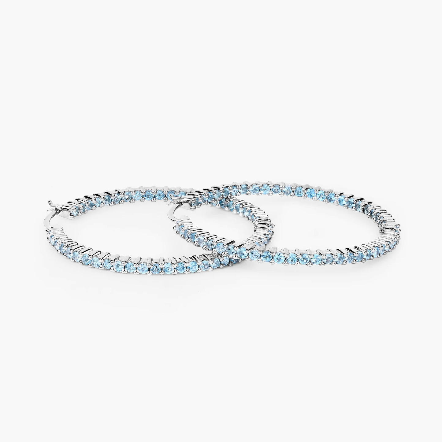 Earrings in .925 Sterling Silver with Swiss Blue Topaz