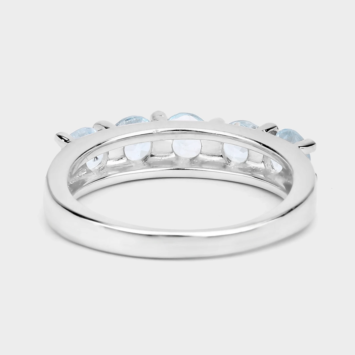 5 Blue Topaz 5 Stone Ring in .925 Sterling Silver