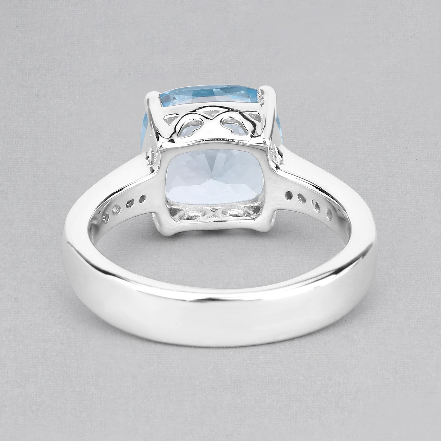 Ring in .925 Sterling Silver with Blue Topaz and White Topaz