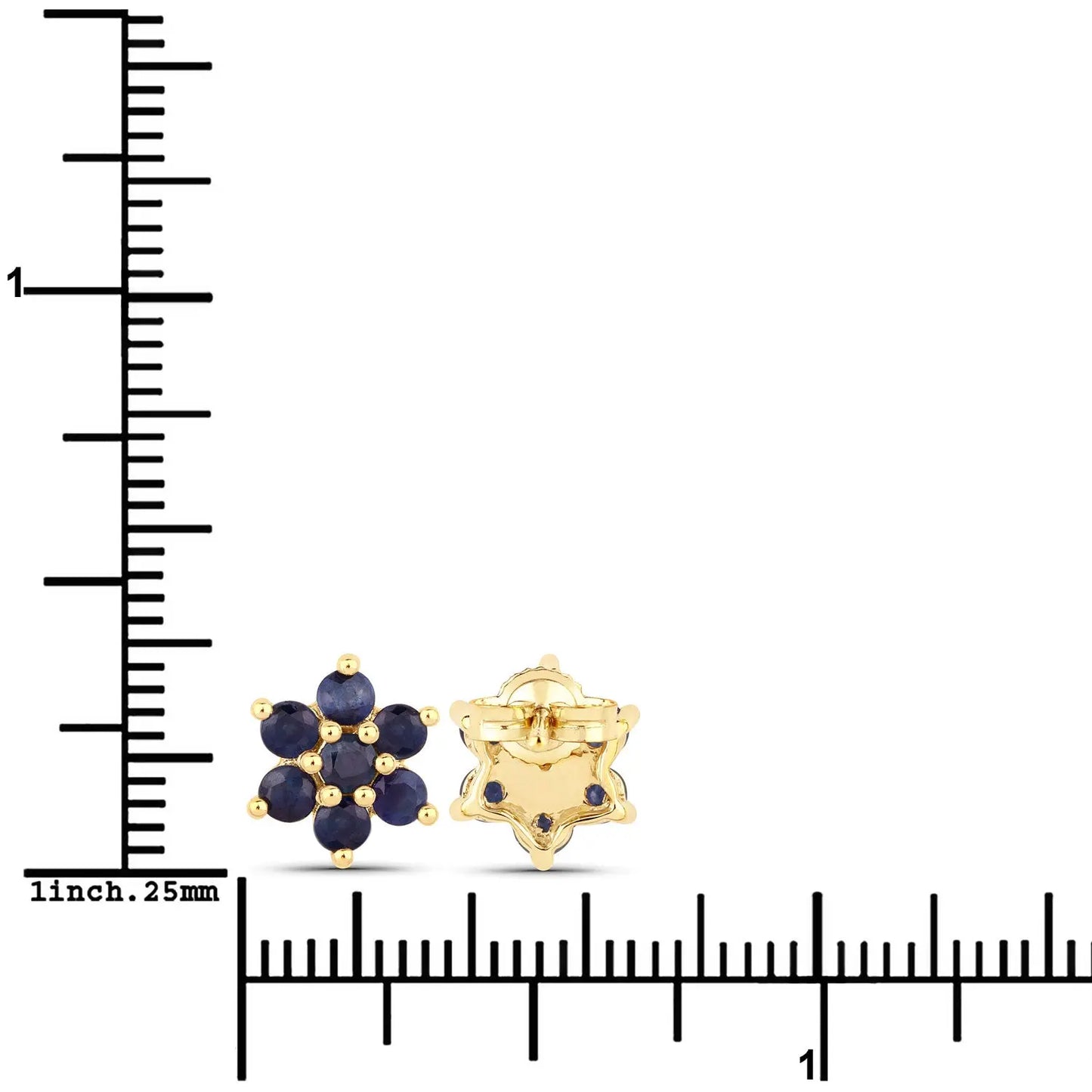 0.84 Carat Genuine Blue Sapphire 10K Yellow Gold Earrings - GOLDISSEYA