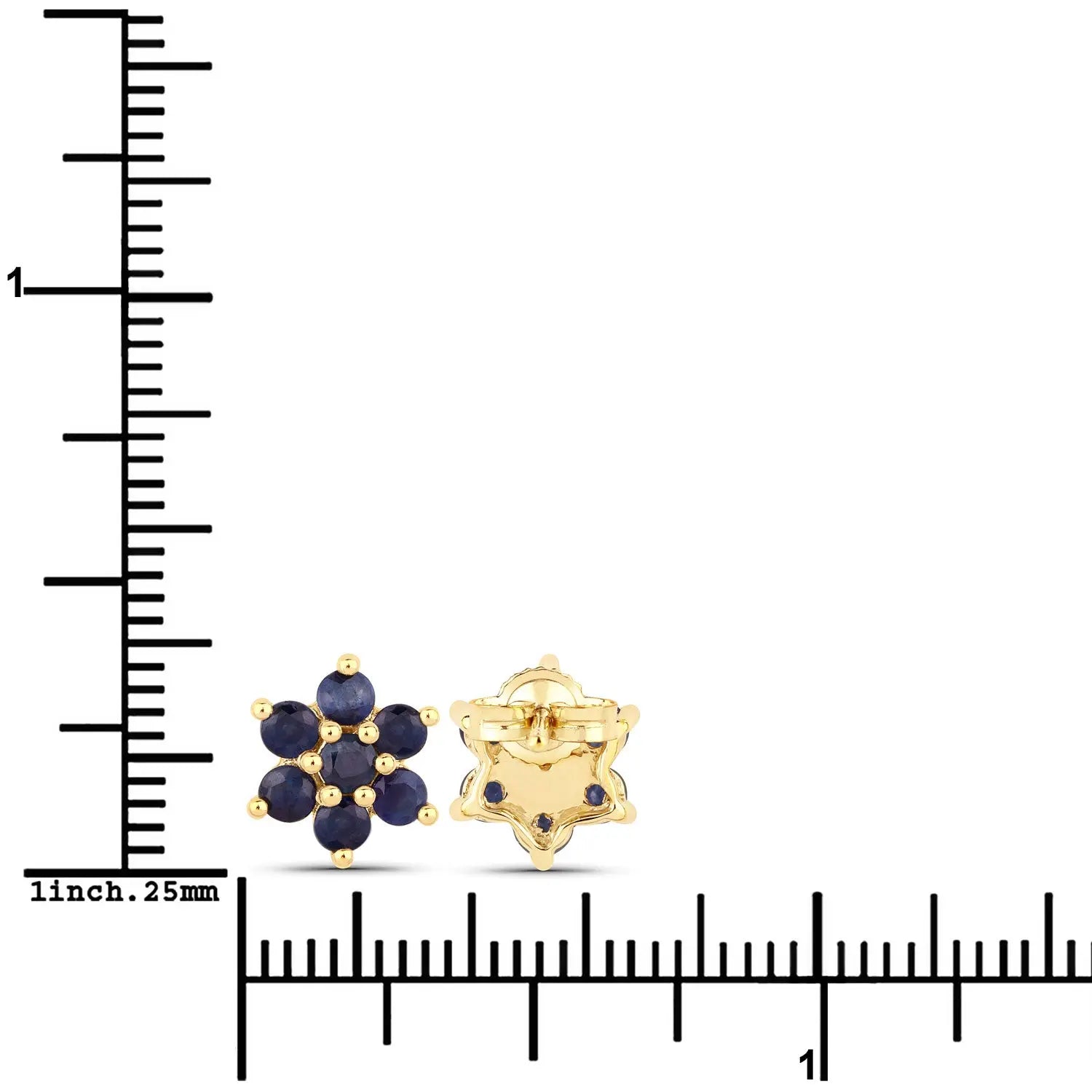 0.84 Carat Genuine Blue Sapphire 10K Yellow Gold Earrings - GOLDISSEYA