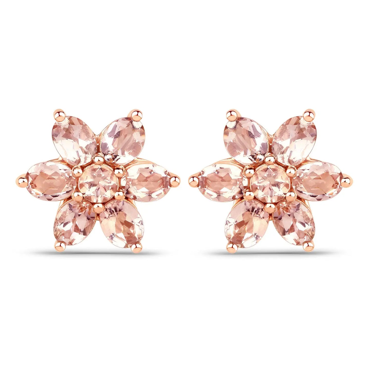 Earrings in 10K Rose Gold with Morganite - GOLDISSEYA