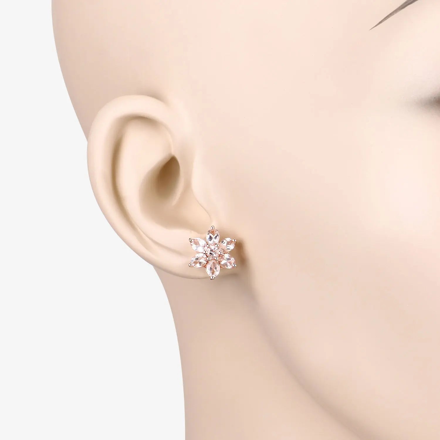 Earrings in 10K Rose Gold with Morganite - GOLDISSEYA