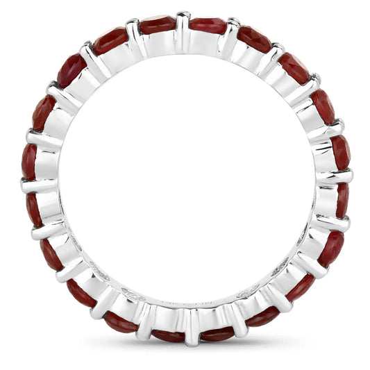 2.60 Carat Genuine Ruby 14K White Gold Wedding Band Ring - GOLDISSEYA