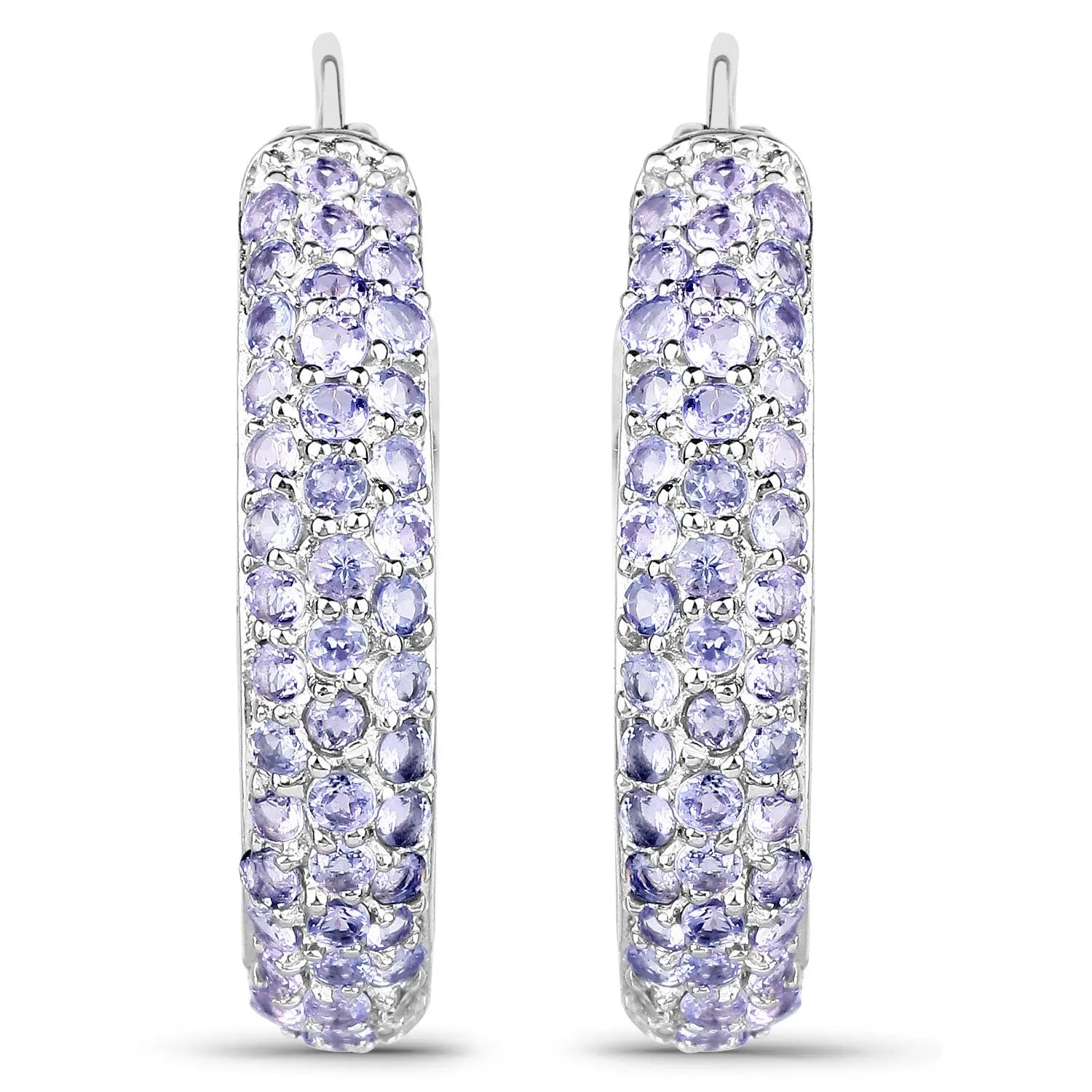 3.06 Carat Genuine Tanzanite .925 Sterling Silver Earrings - GOLDISSEYA