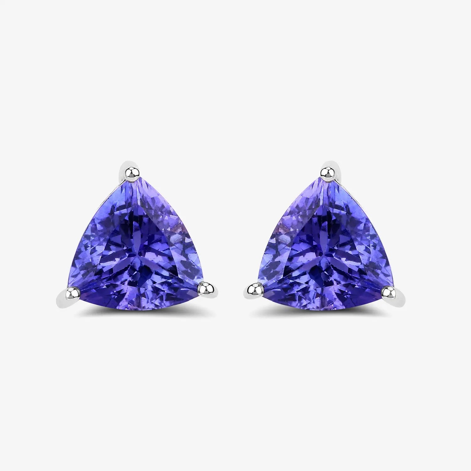3.48 Carat Genuine Tanzanite 14K White Gold Earrings - GOLDISSEYA