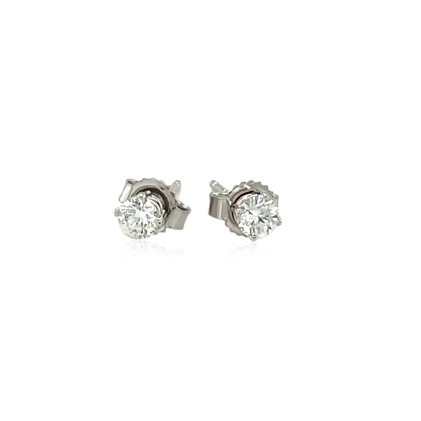 14k White Gold Diamond Four Prong Stud Earrings (1/4 cttw) 