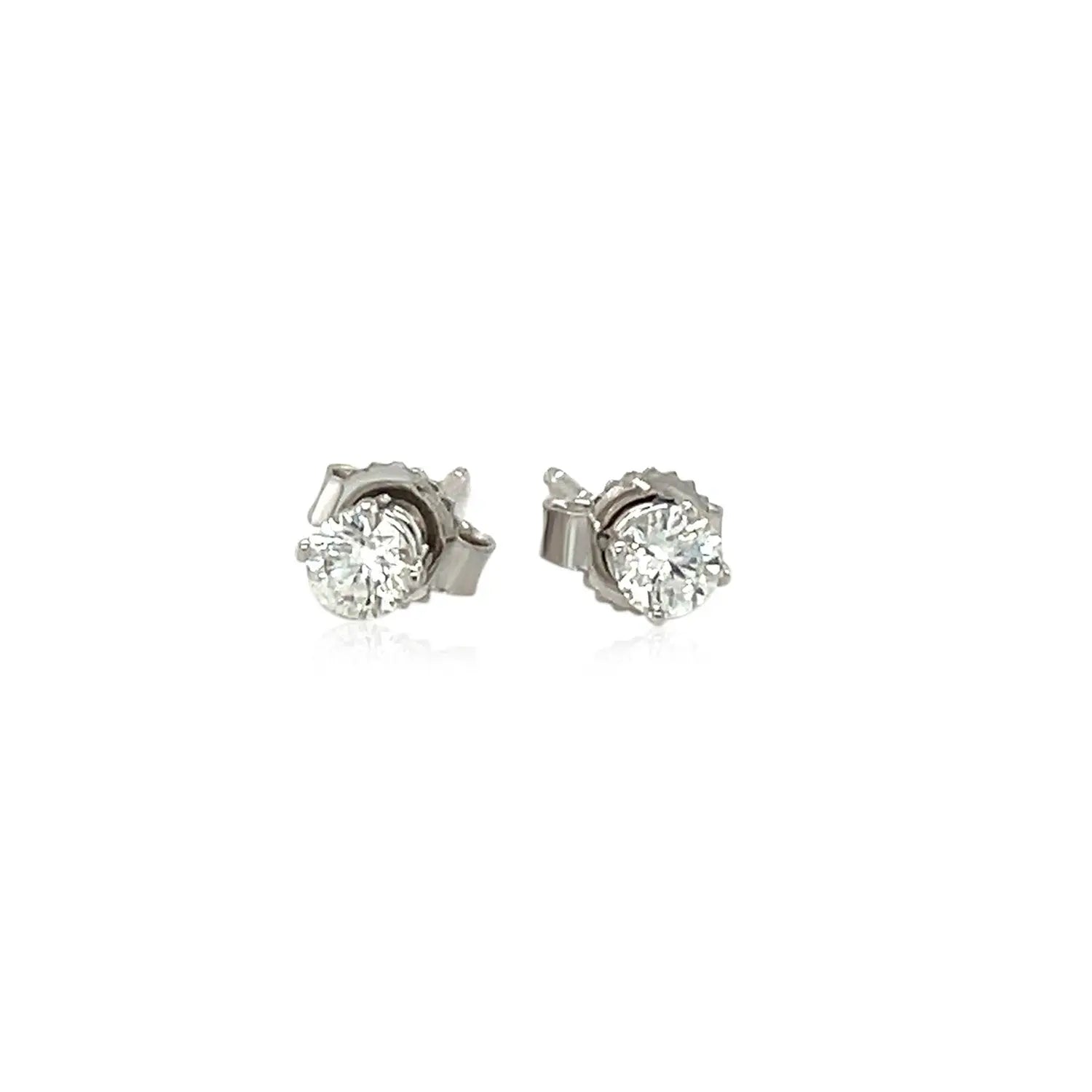 14k White Gold Diamond Four Prong Stud Earrings (1/4 cttw) 