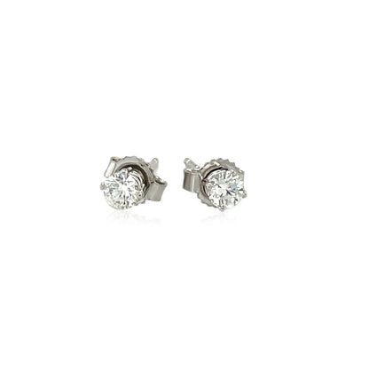 14k White Gold Diamond Four Prong Stud Earrings (1/4 cttw) 