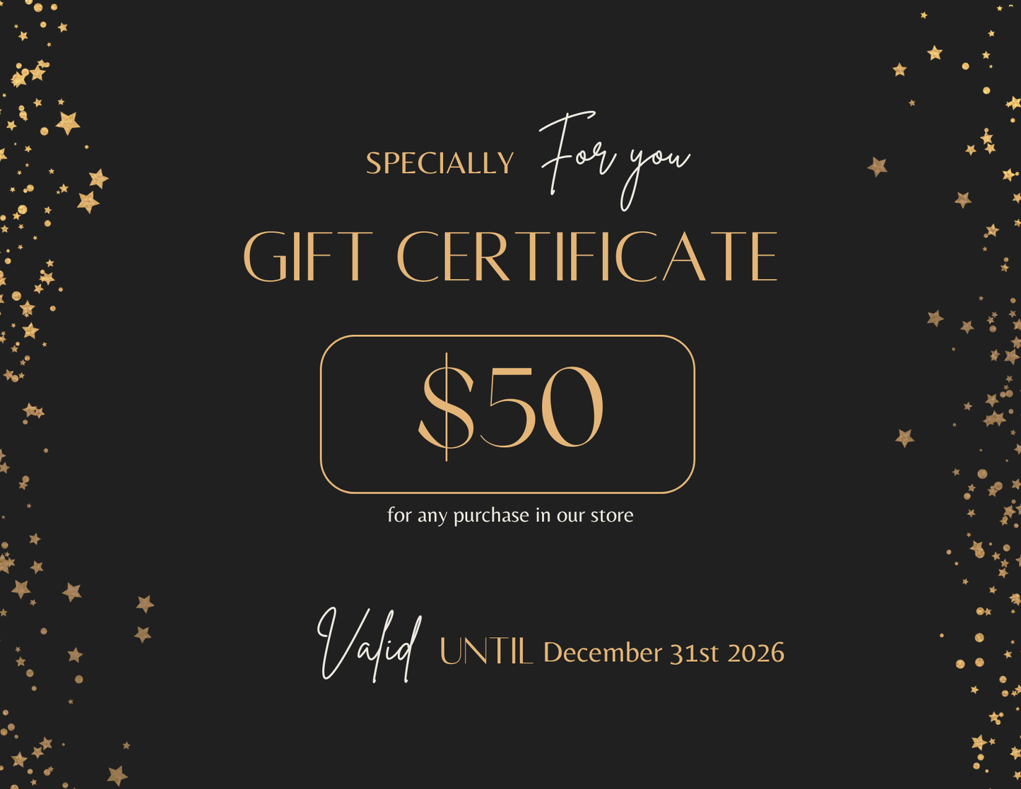 GOLDISSEYA Gift Certificate 