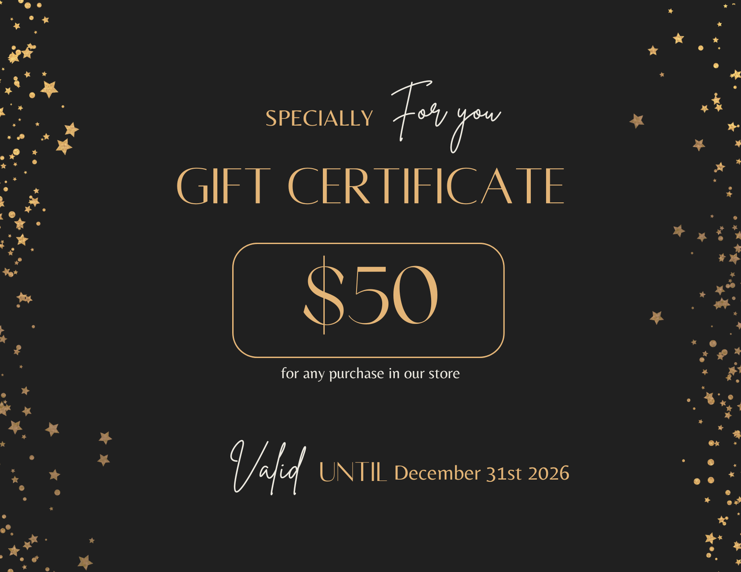 GOLDISSEYA Gift Certificate 