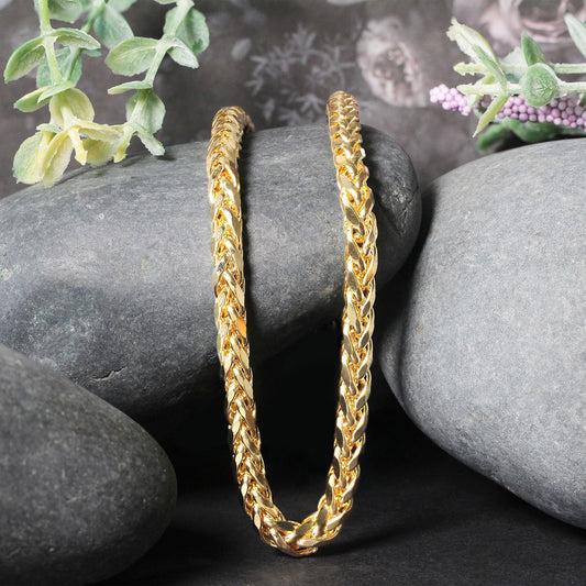 14k Yellow Gold Diamond Cut Round Franco Chain (5.30 mm) 