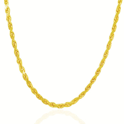 14k Yellow Gold Solid Diamond Cut Rope Chain (5.00 mm) 