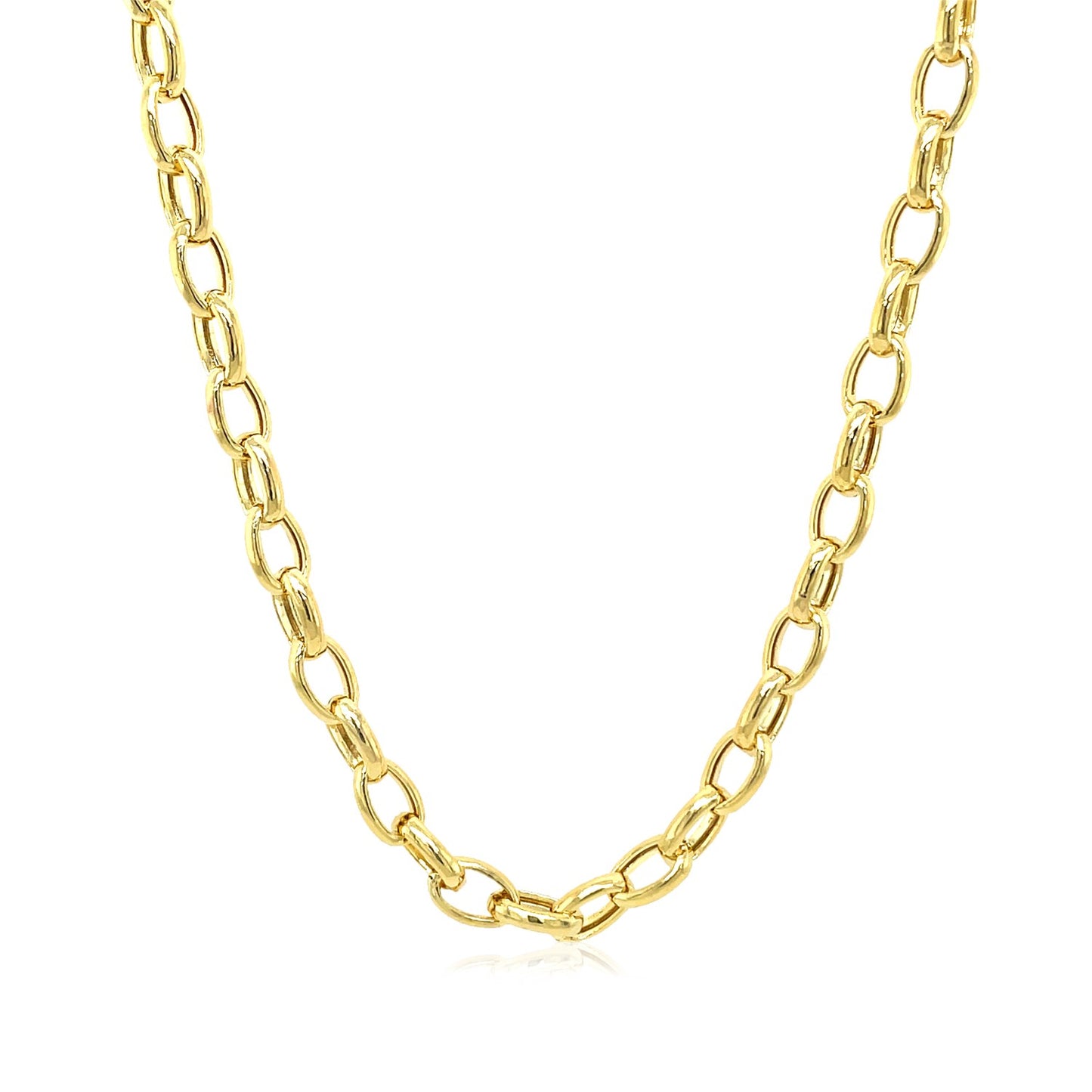 14k Yellow Gold Oval Rolo Chain (4.60 mm) 