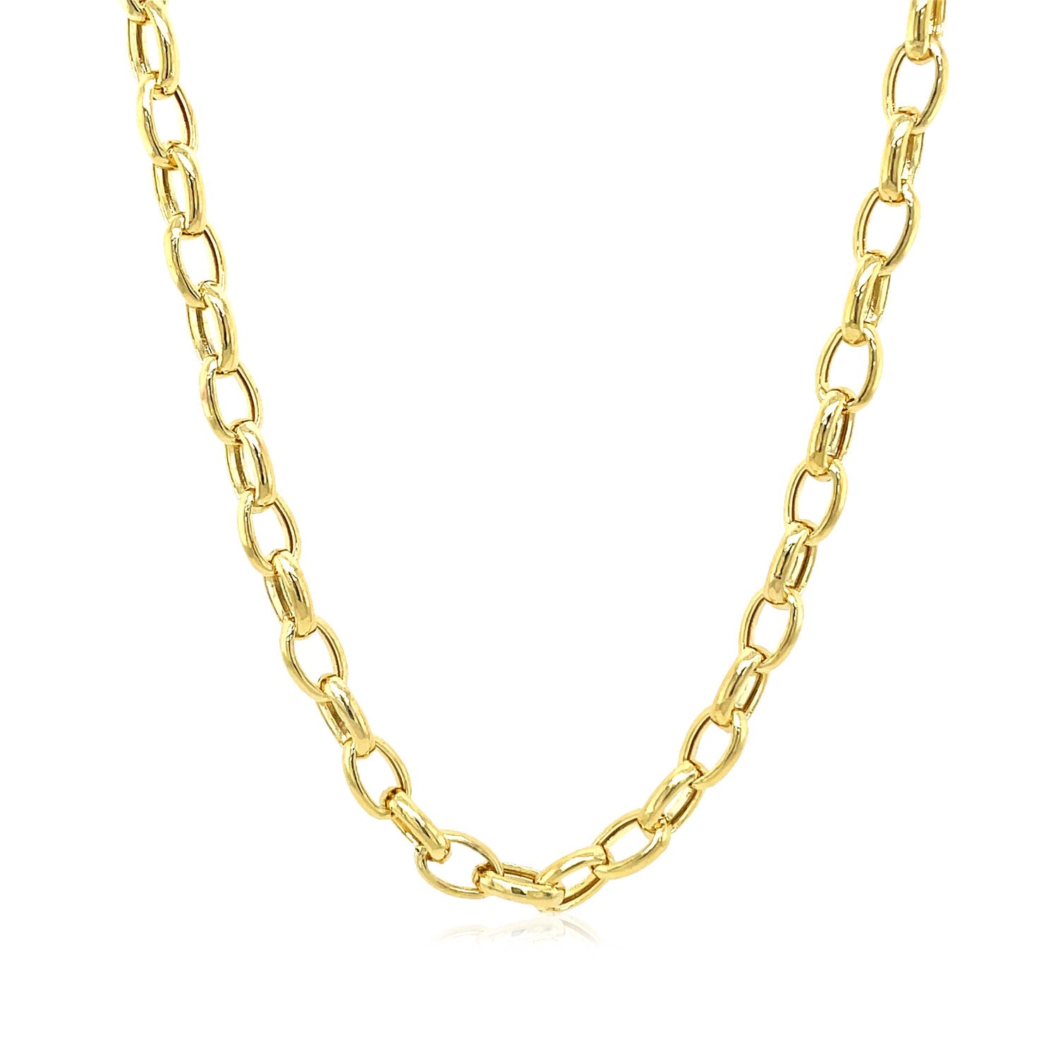 14k Yellow Gold Oval Rolo Chain (4.60 mm) 