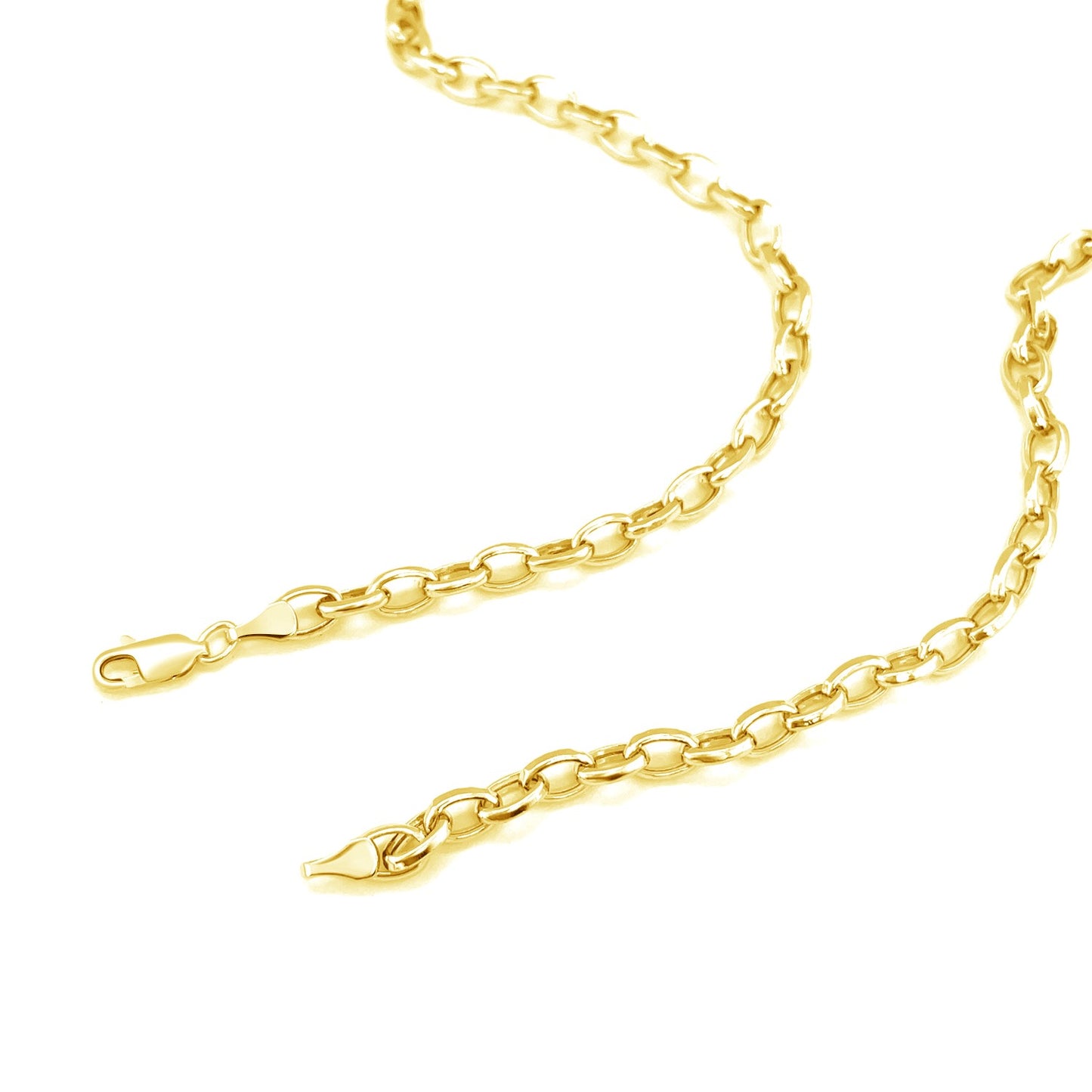 14k Yellow Gold Oval Rolo Chain (4.60 mm) 