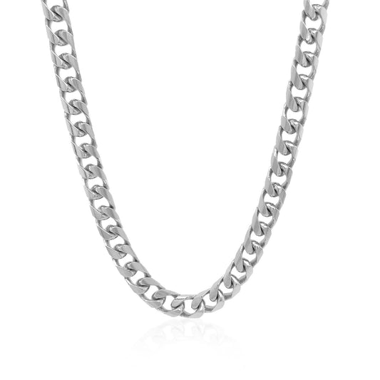 14k White Gold Solid Miami Cuban Chain (6.00 mm) 