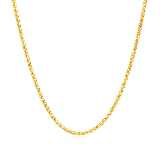 14k Yellow Gold Round Wheat Chain (1.5 mm) 