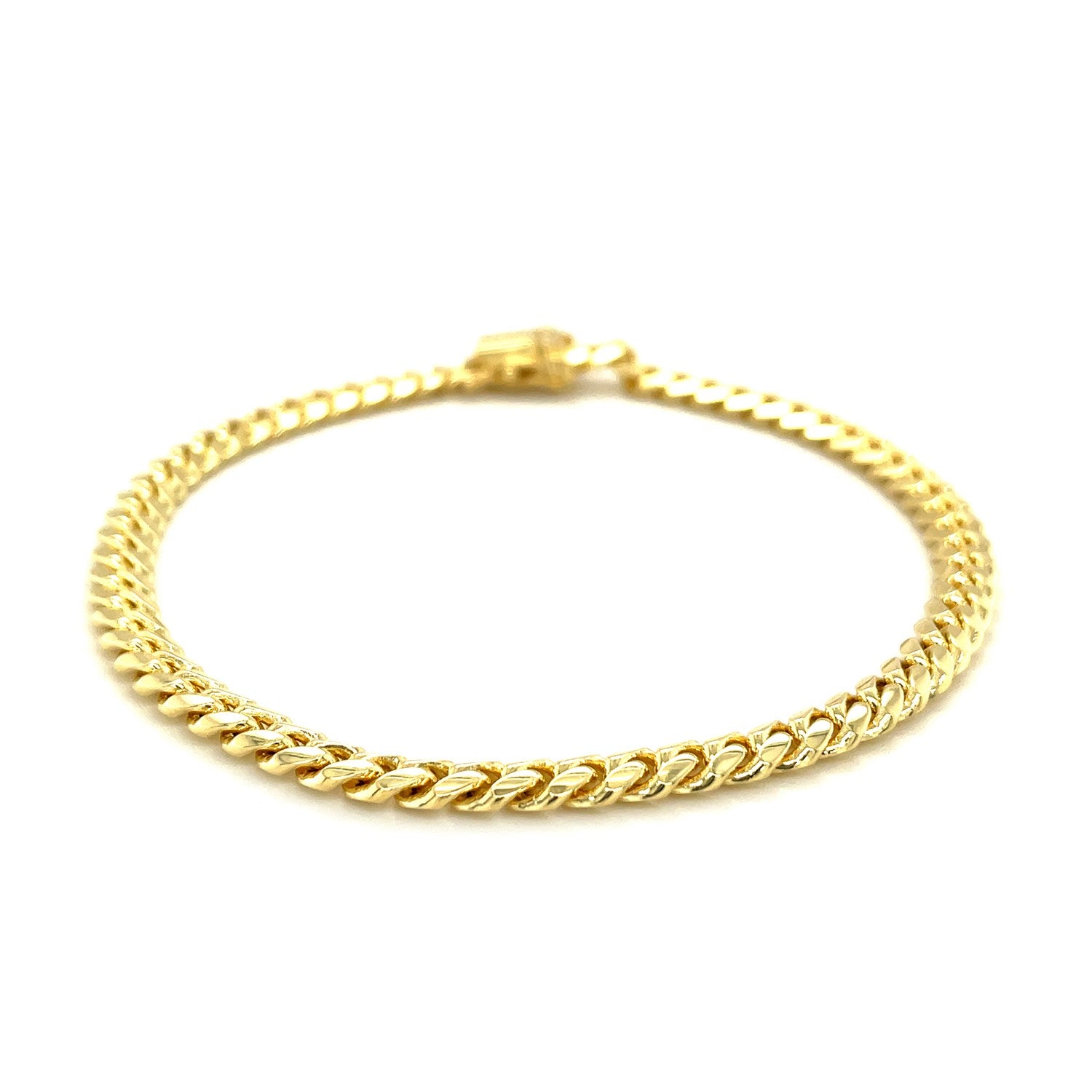 14k Yellow Gold Classic Miami Cuban Solid Bracelet (4.90 mm) 