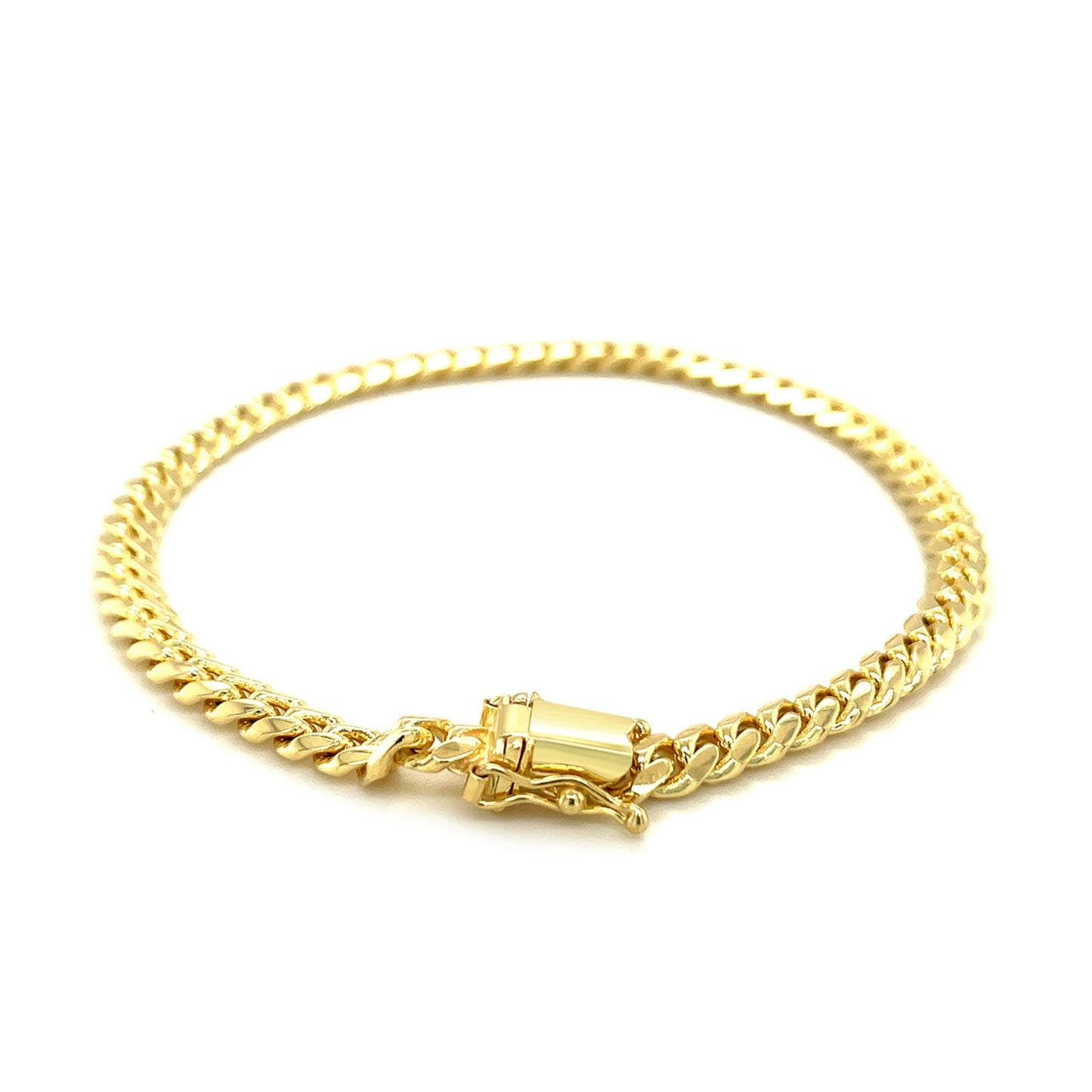 14k Yellow Gold Classic Miami Cuban Solid Bracelet (4.90 mm) 