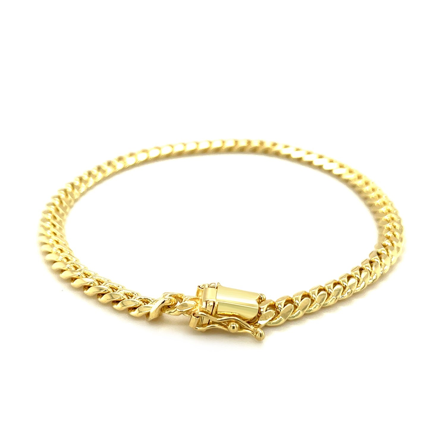 14k Yellow Gold Classic Miami Cuban Solid Bracelet (4.90 mm) 