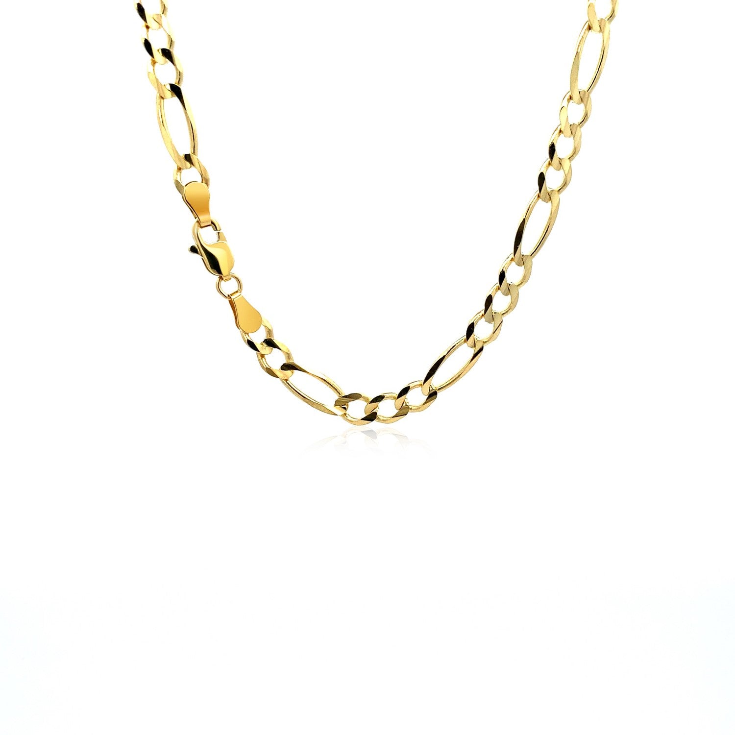 10K Yellow Gold Solid Figaro Chain (4.50 mm) 