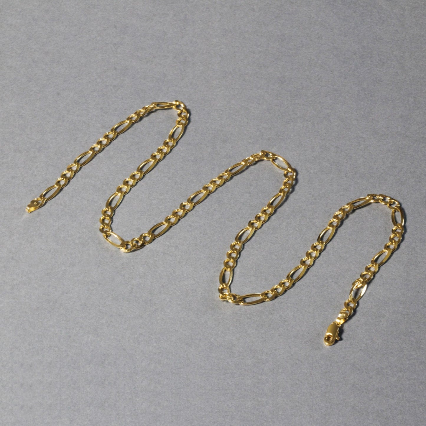 10K Yellow Gold Solid Figaro Chain (4.50 mm) 