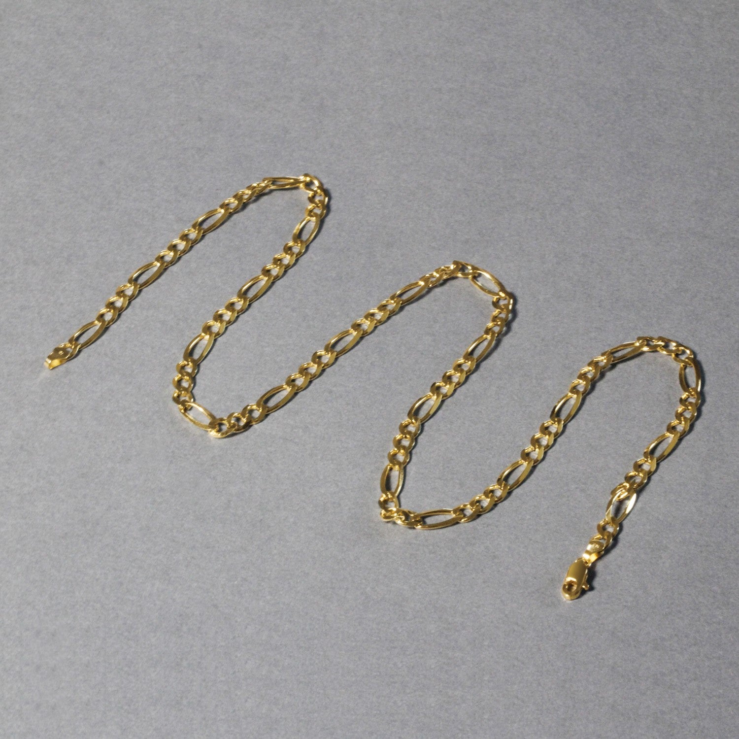 10K Yellow Gold Solid Figaro Chain (4.50 mm) 