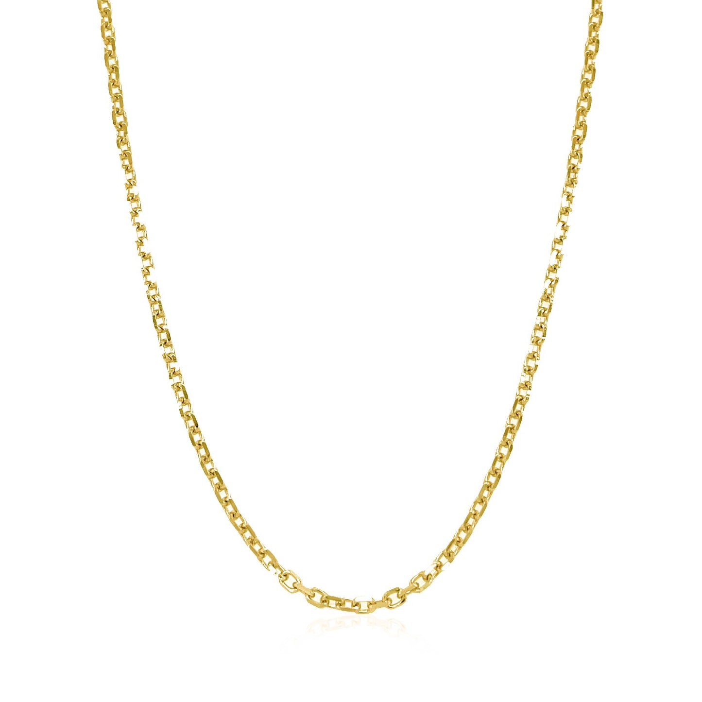 14k Yellow Gold Diamond Cut Cable Link Chain (1.90 mm) 