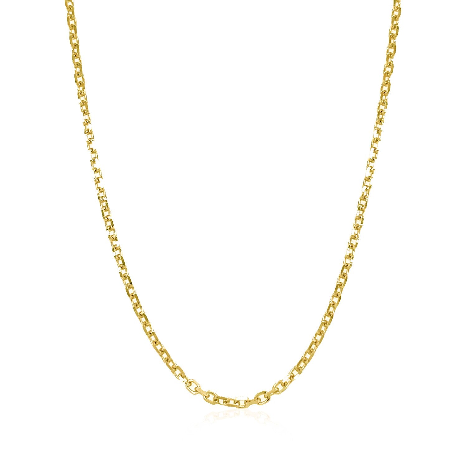 14k Yellow Gold Diamond Cut Cable Link Chain (1.90 mm) 