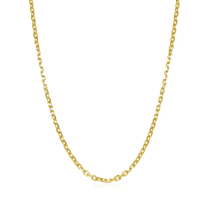14k Yellow Gold Diamond Cut Cable Link Chain (1.90 mm) 