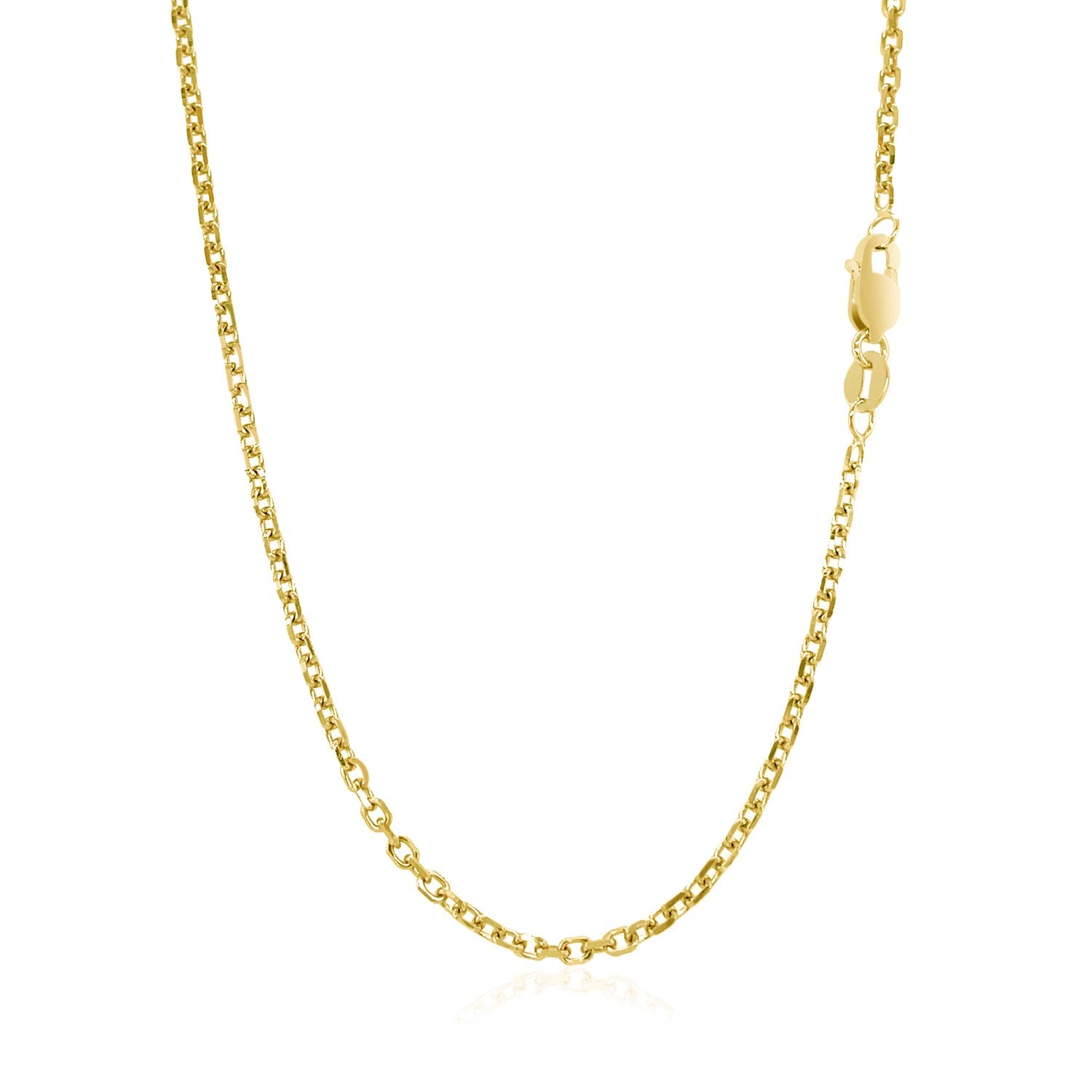 14k Yellow Gold Diamond Cut Cable Link Chain (1.90 mm) 